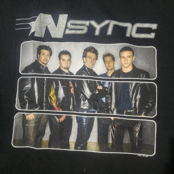 Vintage 2001 *NSYNC PopOdyssey Tour Tee Black XL Boy Band Shirt 23x31 - Picture 4 of 8